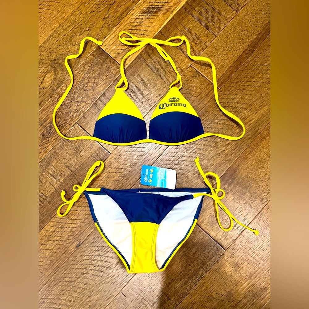 Corona Yellow and Blue Bikini Set BNWT